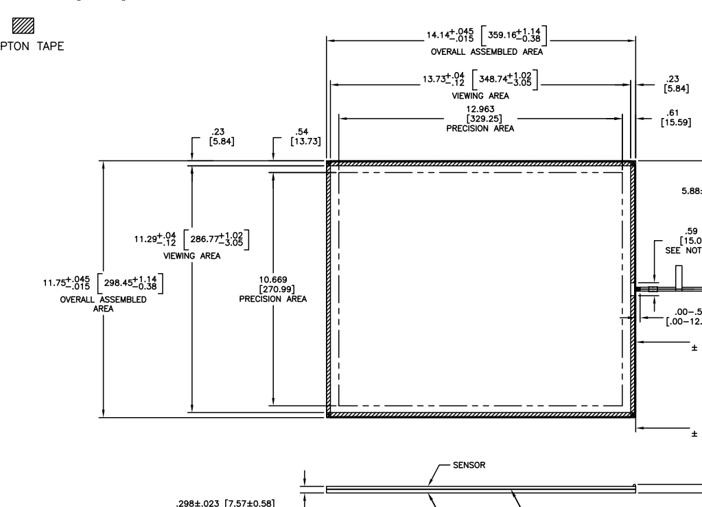 87-5961-221/98-0003-2781-1 17.78 inch 3M Surface Capacitive TP