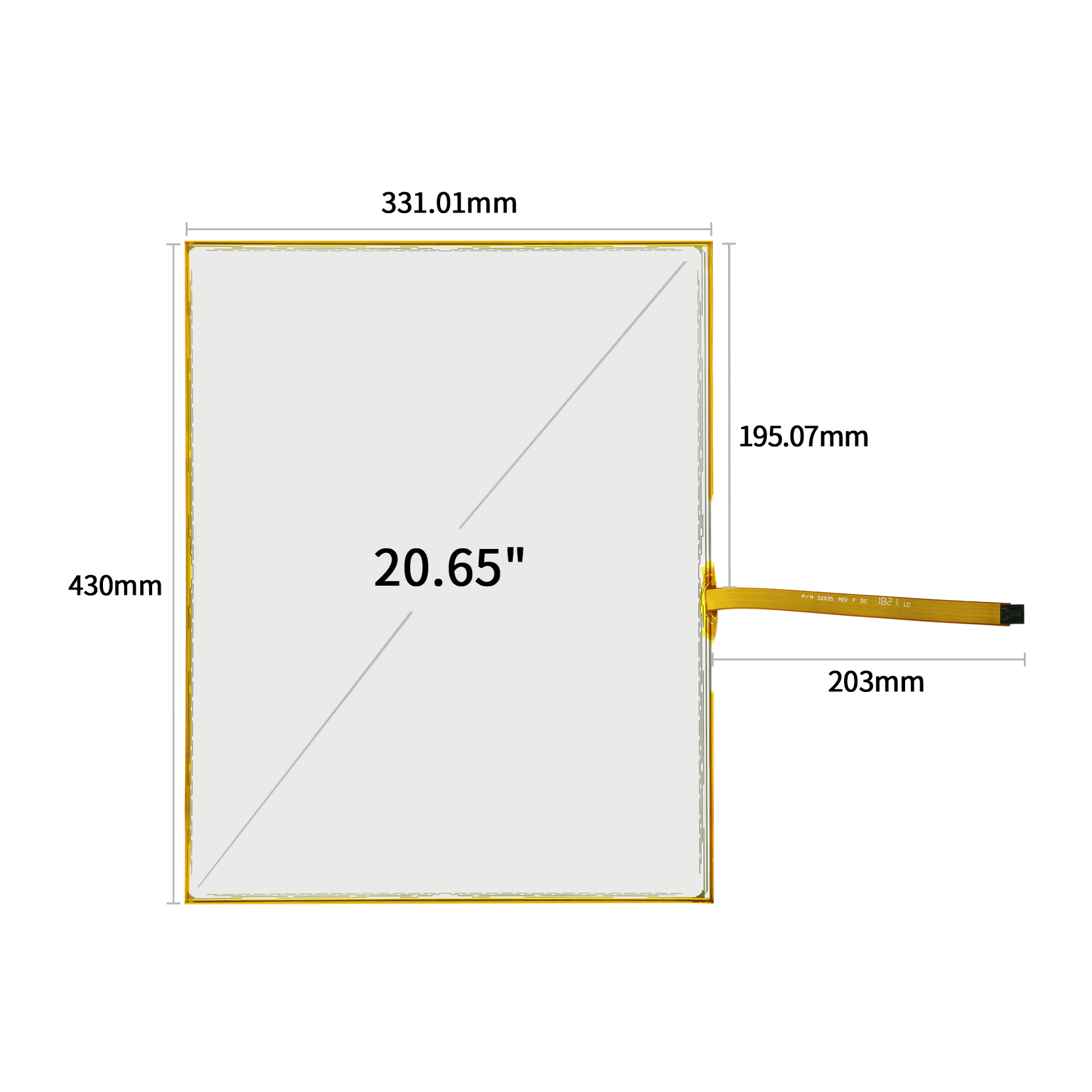 17-9261-206/98-0003-2722-5 20.65 inch 3M surface capacitive Touch screen