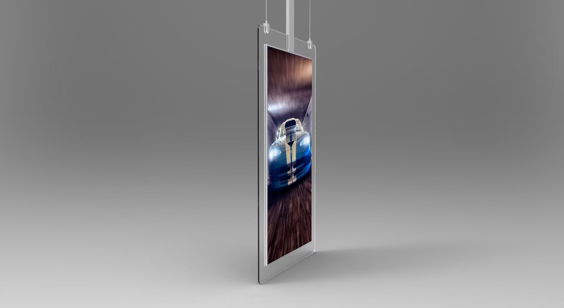 What is double sided hanging digital signage?